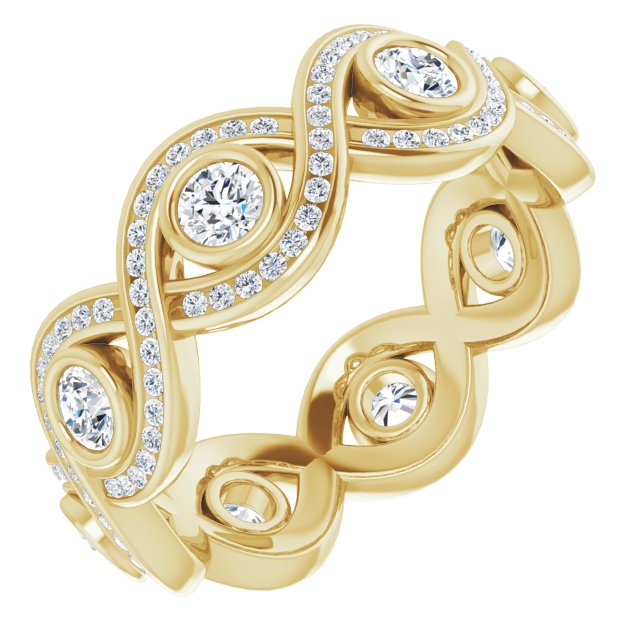 1.25 ct. Round Diamond Eternity Band Vintage Inspired Diamond Ring-VIRABYANI